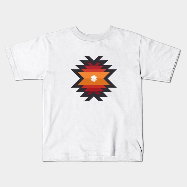 Modern color african aztec motif Kids T-Shirt by PaepaeEthnicDesign